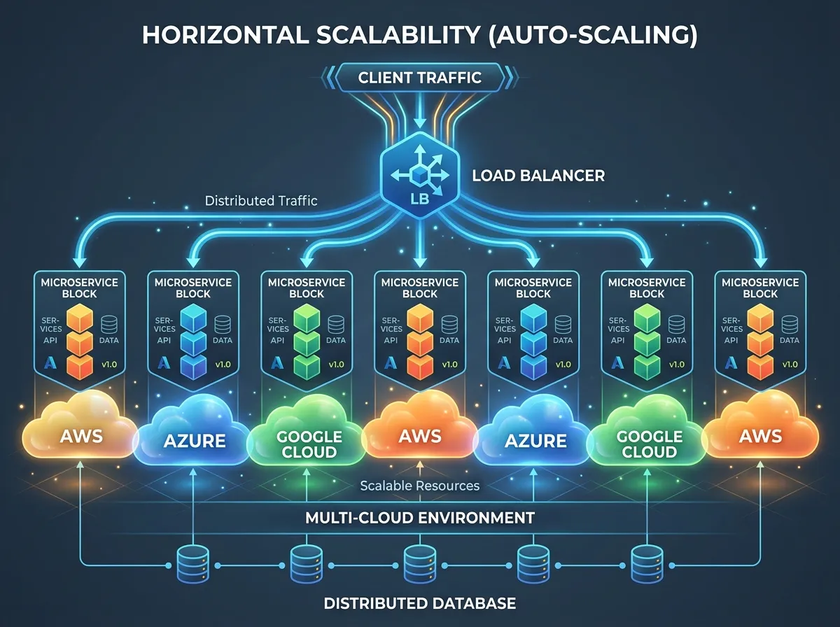 Horizontally Scalable Microservices Architecture